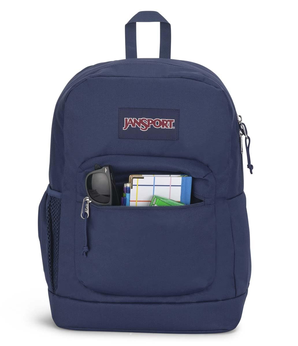 JanSport Cross Town Plus Backpack - Large Main Compartment, Side Water Bottle Pocket, 15-Inch Padded Laptop Sleeve - Navy - Image 4