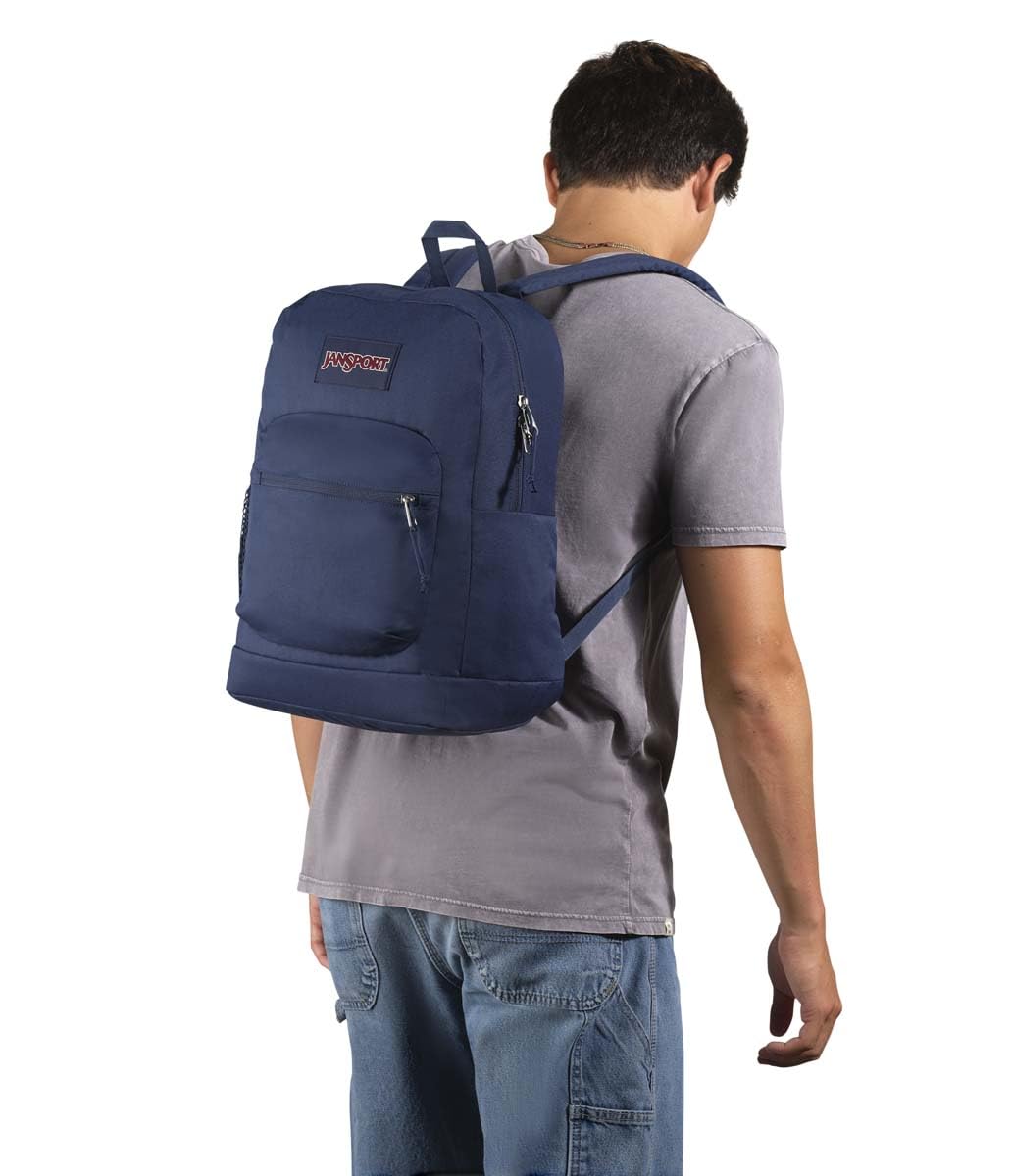 JanSport Cross Town Plus Backpack - Large Main Compartment, Side Water Bottle Pocket, 15-Inch Padded Laptop Sleeve - Navy - Image 6