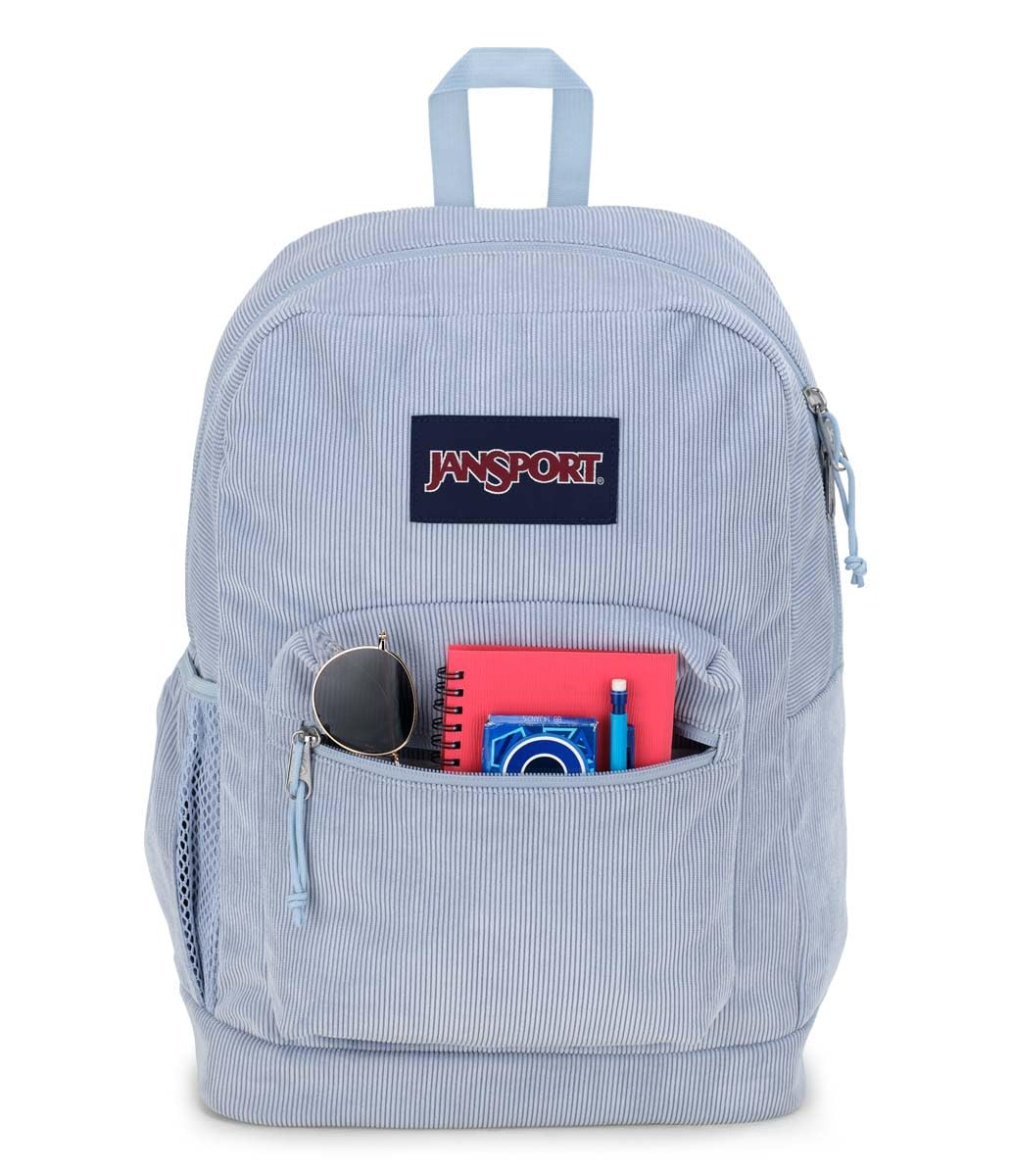 JanSport Cross Town Plus Remix Backpack - Padded Back Panel, Laptop Sleeve, and Front Pocket Organizer - Blue Dusk Corduroy - Image 5