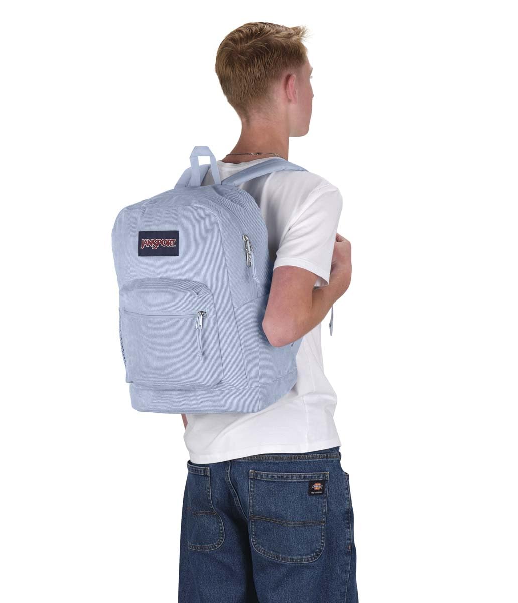 JanSport Cross Town Plus Remix Backpack - Padded Back Panel, Laptop Sleeve, and Front Pocket Organizer - Blue Dusk Corduroy - Image 6
