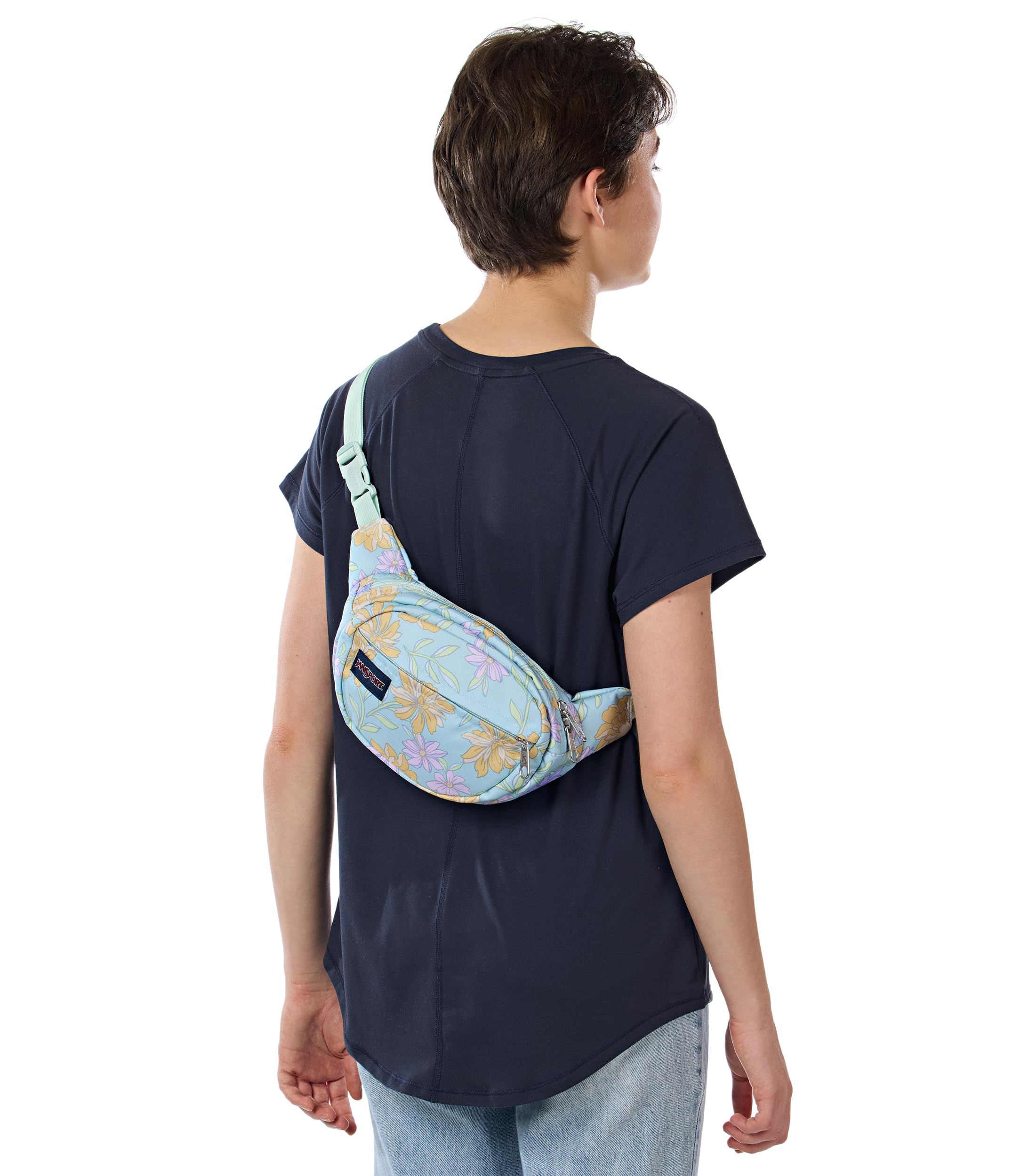 JanSport Fifth Avenue Fanny Pack Crossbody Bags for Women, Men - Stylish, Durable Waist Bag with Adjustable Belt, Main Zippered Pocket, Quick Stash Pocket - Travel Essentials - Black - Image 4