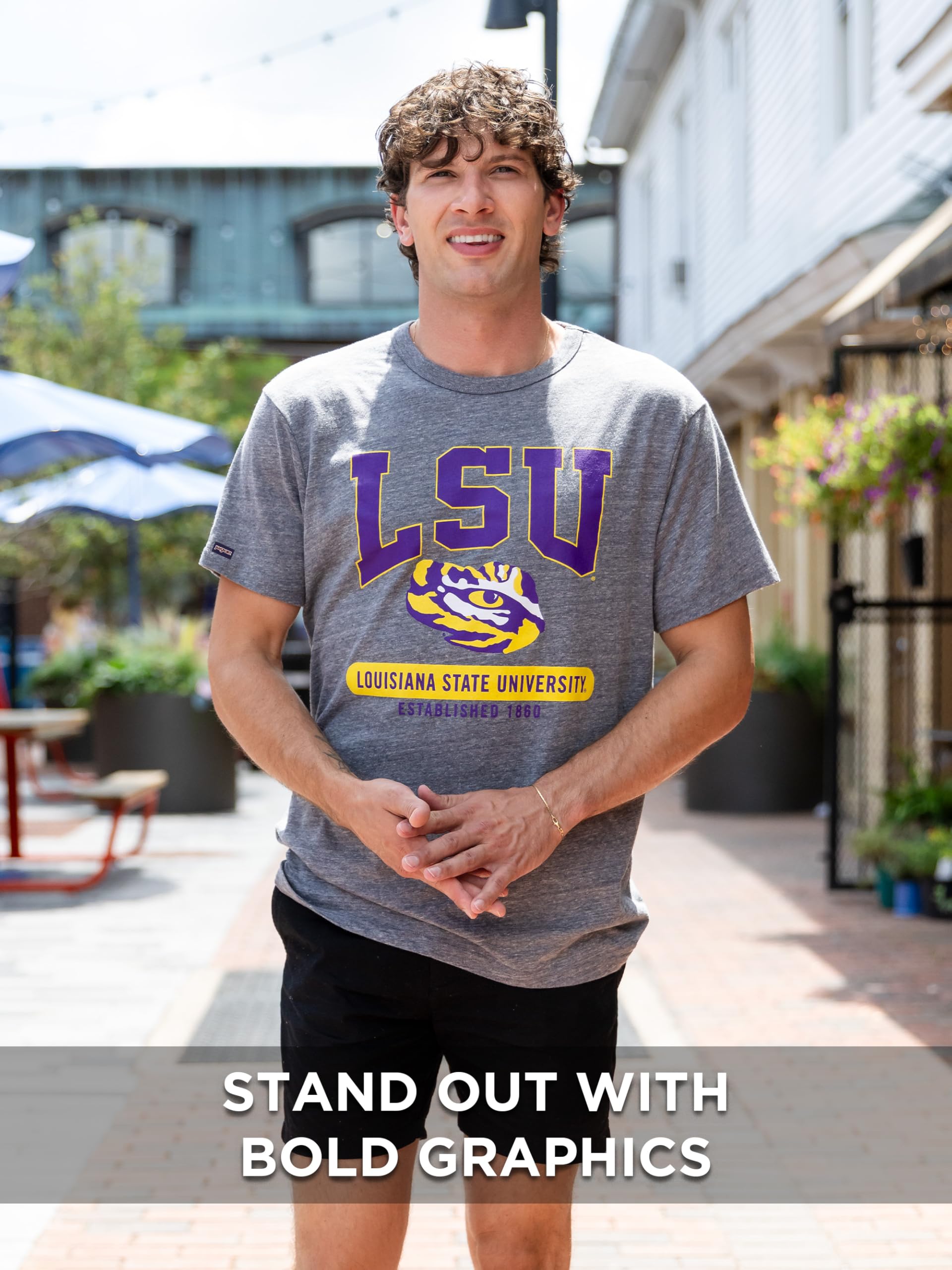 JanSport NCAA Officially Licensed Pregame Short Sleeve T Shirt for Men, Soft & Breathable Triblend Crewneck T Shirt - Image 3